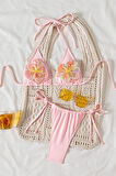 Çiçek Detay Brazilian Bikini