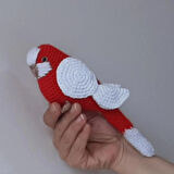 Amigurumi Kuş Muhabbet Kuşu Kırmızı Beyaz Türkiye