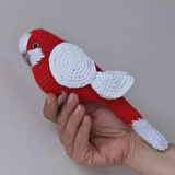 Amigurumi Kuş Muhabbet Kuşu Kırmızı Beyaz Türkiye