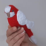 Amigurumi Kuş Muhabbet Kuşu Kırmızı Beyaz Türkiye