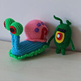 Amigurumi Oyuncak Bebek Salyangoz Saly ve Plankton