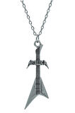 Metallica Elektro Gitar  Zincir Kolye - Gümüş Kaplama - Erkek Kadın Kolye - Kod:1075