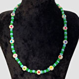 Uretti - Tuğba 6667 El Yapımı İri Kum Boncuk Kolye - Mavi