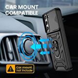 Gpack Samsung Galaxy S22 Plus Kılıf Sert Silikon Tank Aramid Sürgülü Vega Yüzüklü