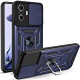 Gpack Xiaomi Mi 11T 5G Kılıf Sert Silikon Tank Aramid Sürgülü Vega Yüzüklü
