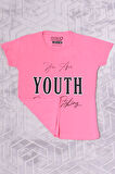 KIZ ÇOCUK TSHİRT YOUTH BASKILI BİSİKLET YAKA C39