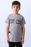 ERKEK ÇOCUK TİŞÖRT STAY COOL BASKILI BİSİKLET YAKA F18