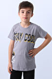 ERKEK ÇOCUK TİŞÖRT STAY COOL BASKILI BİSİKLET YAKA F18