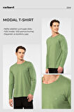 Cacharel Erkek Modal Pamuk Bisiklet Yaka T-shirt 2242/Yeşil
