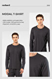 Cacharel Erkek Modal Pamuk Bisiklet Yaka T-shirt 2242/Antrasit