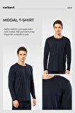 Cacharel Erkek Modal Pamuk Bisiklet Yaka T-shirt 2242/Lacivert