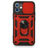 Smcase iPhone 12 Mini Kılıf Kamera Korumalı Yüzüklü Tank Pars Silikon