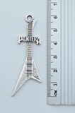 Pantera Elektro Gitar Gümüş Kaplama Kolye Ucu