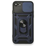 Smcase iPhone 8 Kılıf Kamera Korumalı Yüzüklü Tank Pars Silikon