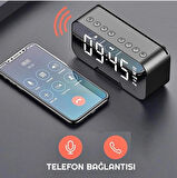 Dijital Ayna Yüzeyli Masaüstü Saat -Müzik Çalar Desteği 3 MOD Parlaklık + Telefon Tutucu