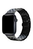 Megafox Apple Watch Seri 2/3/4/5/6/7/8/Se/Ultra Metal Geçmeli Paslanmaz Kordon 42-44-45-49 Mm Uyumlu