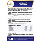 Iron Max 17 Mg 30 Tablet - Gentle Iron, Vitamin C, B12, B6, Folik Asit