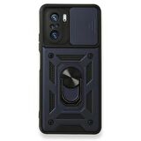 Smcase Xiaomi Redmi K40 Kılıf Kamera Korumalı Yüzüklü Tank Pars Silikon