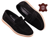 Velmo Hakiki Süet Deri Erkek Loafer Ayakkabı 1314 – Lacivert | Siyah | Kum | Füme 