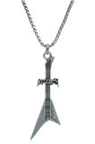 Marilyn Manson Elektro Gitar Örme Zincir Kolye - Gümüş Kaplama - Erkek Kadın Kolye - No:1556