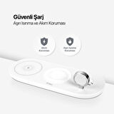 Ttec Masaüstü 3in1 15W Apple Watch Kulaklık Şarj Ve 20W Başlık Set İphone 12 13 14 15 16 Pro Max Şarj