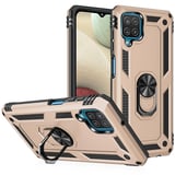Smcase Samsung Galaxy A22 4G Kılıf Vega Yüzüklü Çift Katmanlı Tank Silikon