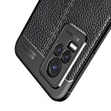 Smcase Vivo V21e Kılıf Kamera Korumalı Deri Dokulu Silikon