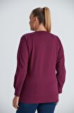 Eteği Halka Detaylı Büyük Beden Sweatshirt