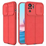 Smcase Xiaomi Redmi Note 10s Kılıf Lensi Kamera Korumalı Deri Dokulu Silikon 