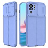 Smcase Xiaomi Redmi Note 10s Kılıf Lensi Kamera Korumalı Deri Dokulu Silikon 
