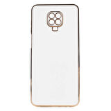 Gpack Xiaomi Redmi Note 9S Kılıf Bark Parlak Silikon Renkli Kenarları Rose