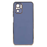 Gpack Xiaomi Redmi Note 10 Kılıf Bark Parlak Silikon Renkli Kenarları Rose