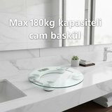 Yuvarlak Şeffaf Dijital Cam Baskül Tartı – 180 Kg Taşıma Kapasitesi, Hassas Ölçüm, Şık Tasarım Terazi (  )