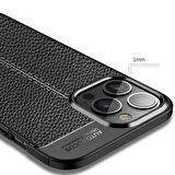 Smcase iPhone 13 Pro Kılıf Deri Dokulu Silikon