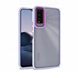 Gpack Vivo Y20 Kılıf Flora Sert Silikon Arkası Cam Şeffaf