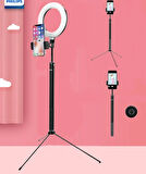 2IN1 6inç Tripod Standl -Video Selfie Stüdyo Makyaj Işığı -160cm