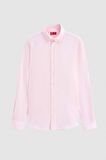 Slim Fit Pembe Armürlü Düğmeli Yaka Pamuklu Gömlek 5HC02ORT07265