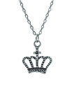 Taç  Zincir Kolye - Gümüş Kaplama - Erkek Kadın Kolye - Kod:1593