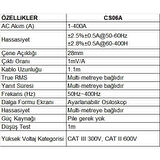 UT-CS06A 400A AC Akım Pensi Sensörü; Pensampermetre