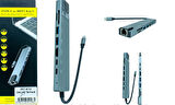 IRT-K12 8 İN 1 TYPE-C HDMI 4K + USB 3.0 + USB 2.0 + PD + TYPE-C + SD/TF + 100MB LAN;Class