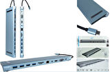 IRT-K15 12 İN 1 TYPE-C HDMI 1.4 + VGA + USB3.0 + USB2.0x3 + TYPE-C + SD/TF 2.0 + 100MBLAN + PD +3.5 mm AUDIO ;Class