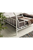 Teknor 3 Kişilik Ebeveyn Yatak Odası 3lü Yazlık Misafir Metal Ranza 140*190 + 90*190 Cm