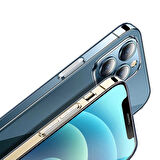 Smcase iPhone 13 Pro Max Kılıf Manyetik Kristal Wiriless Destekli Sert Kapak Silikon  Wiriless Şarj Aleti