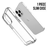 Smcase iPhone 13 Pro Max Kılıf Kristal Gard Sert Kapak Silikon  Nano Ekran Koruyucu