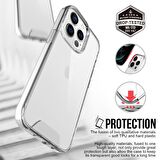 Smcase iPhone 13 Pro Max Kılıf Kristal Gard Sert Kapak Silikon  Nano Ekran Koruyucu
