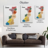 Harita Sepeti Edirne İli ve İlçeler Haritası Dekoratif Kanvas Tablo 1328