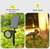  7w Solar Güneş Enerjili Kazıklı Çim & Bahçe Aydınlatma Armatürü SU Geçirmez - Fotoselli Günışığı Renk