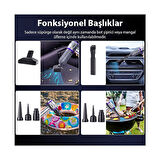 Ezere 17000PA Güçlü Dijital Göstergeli Vakumlu Kablosuz Üflemeli Mini Araç SÜPÜRGESI-(1903) - Gümüş