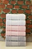 Havlu 6 Adet Camellia Beyaz Pembe Gri- 50x80 Cm