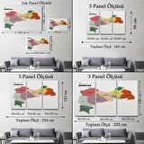 Harita Sepeti Erzincan İli ve İlçeler Haritası Dekoratif Kanvas Tablo 1334